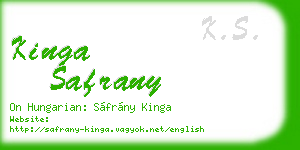 kinga safrany business card